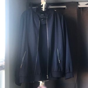 Navy blue bomber jacket